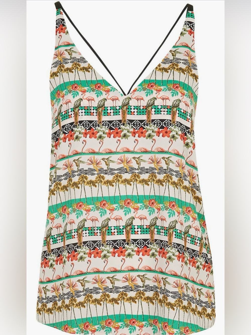 Topshop Tropical Print Cami Tank Top Size 10